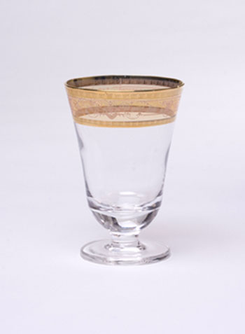 Set of 6 Glasses with Amber Gold Artwork