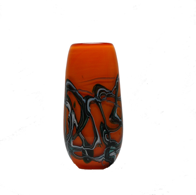 Cerise Orange/Black Vase