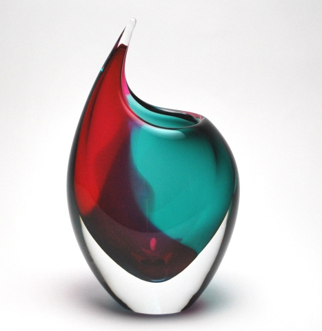 Chromatic murano tuscan Vase Blue/Red