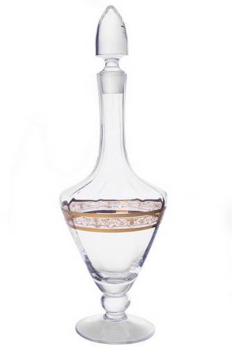 16.5' Wine Decanter with Amber Gold Design