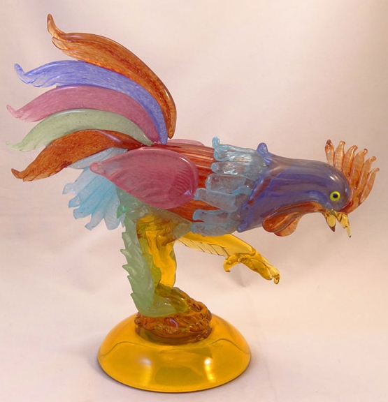 Murano Glass Rooster head down