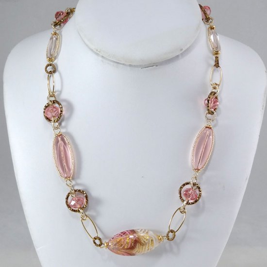 Mulinello Short Necklace Pink