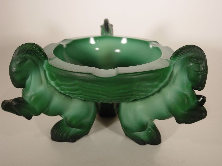 Frosted Jade Crystal Ashtray