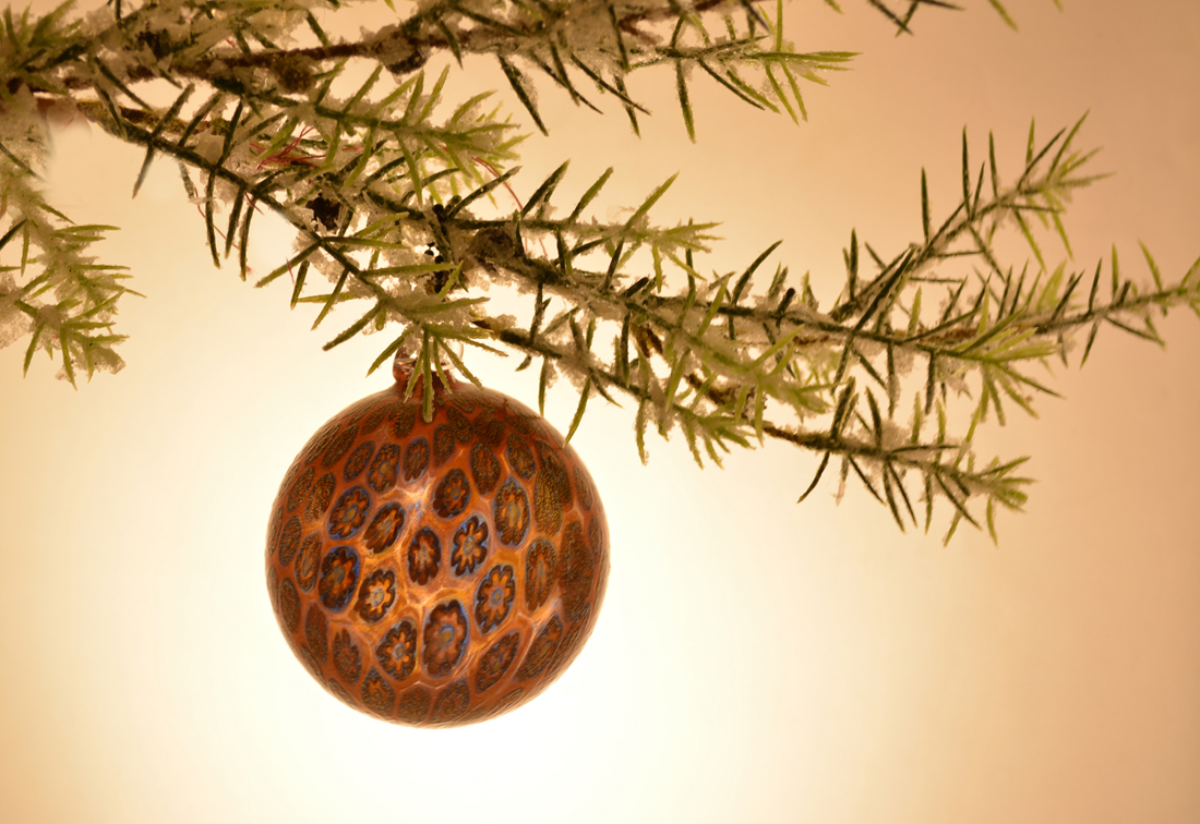 Amber Christmas tree ornament