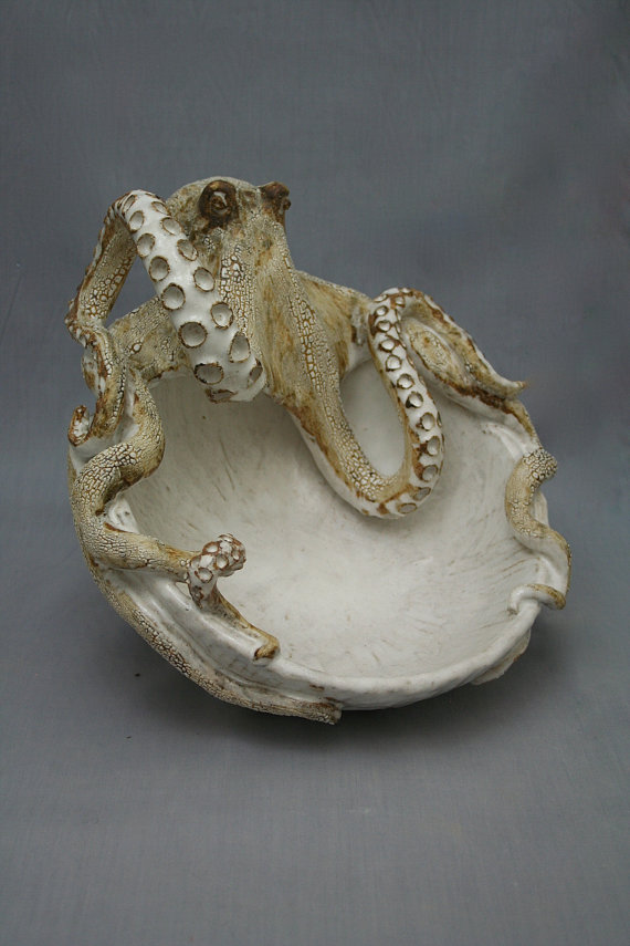 Large Ceramic Octopus Bowl