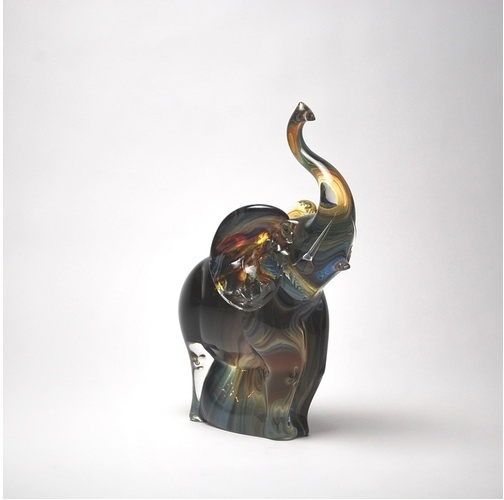 Murano Glass Elephant Calcedonia