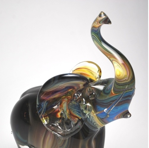 Murano Glass Elephant Calcedonia