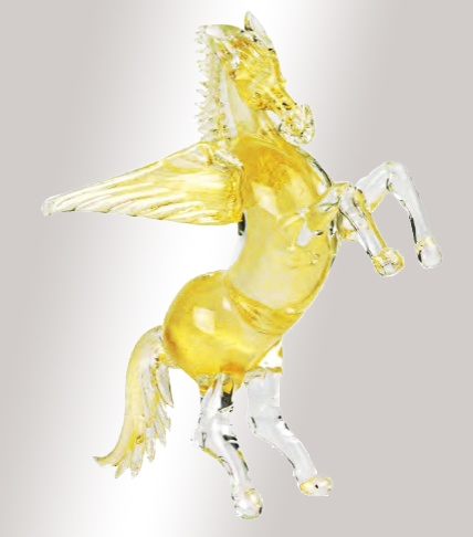 Murano Glass Gold Horse With Wings