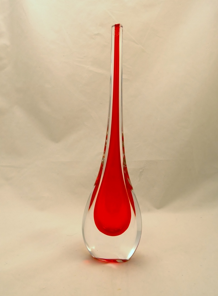 Murano Glass Vase Red