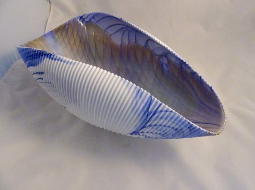 Murano Glass White/Blue/Black Shell Bowl