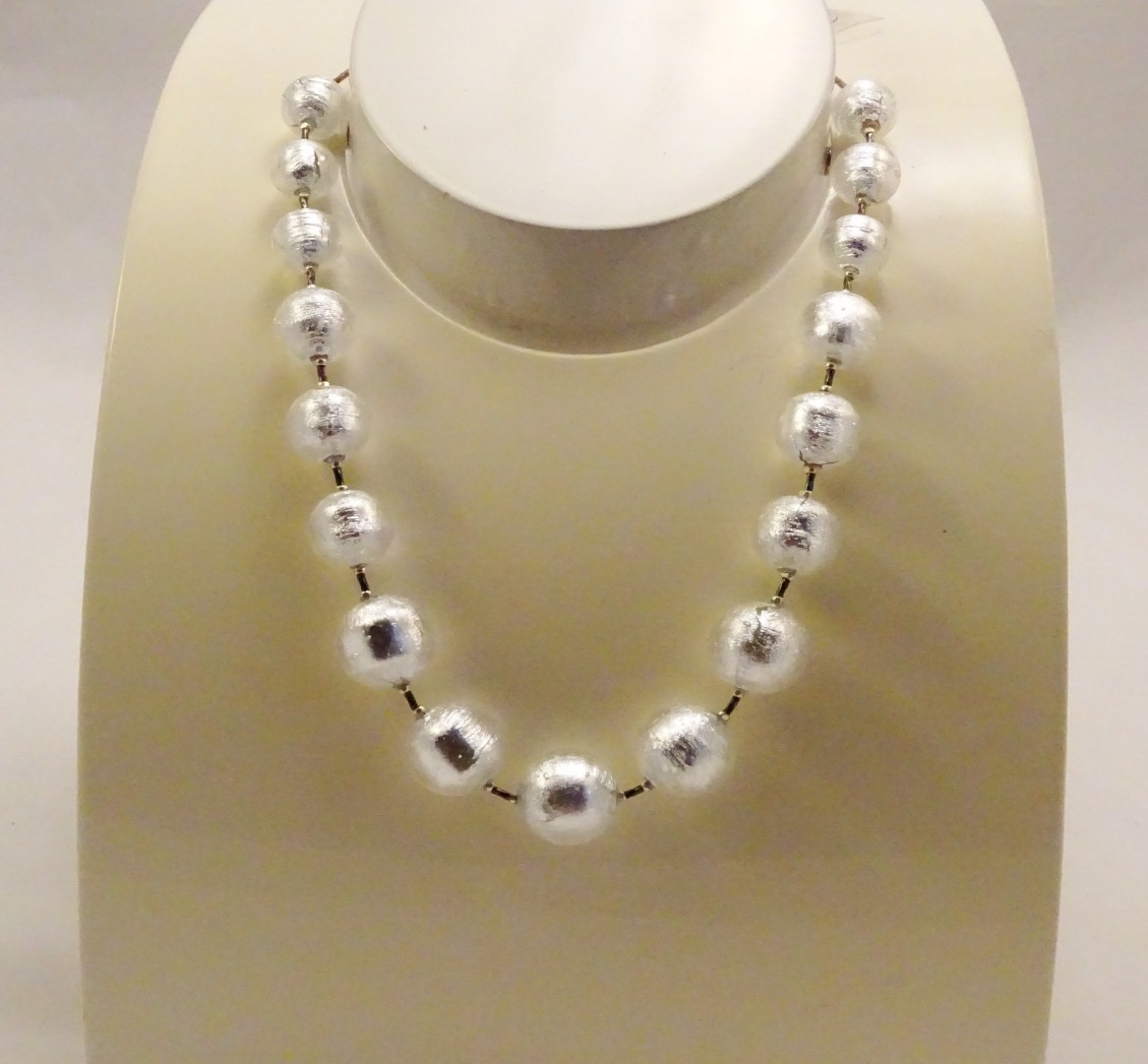 Murano Glass Necklace White