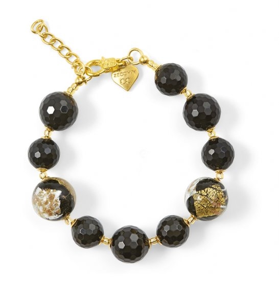 Murano Glass Bracelet With Black Onyx