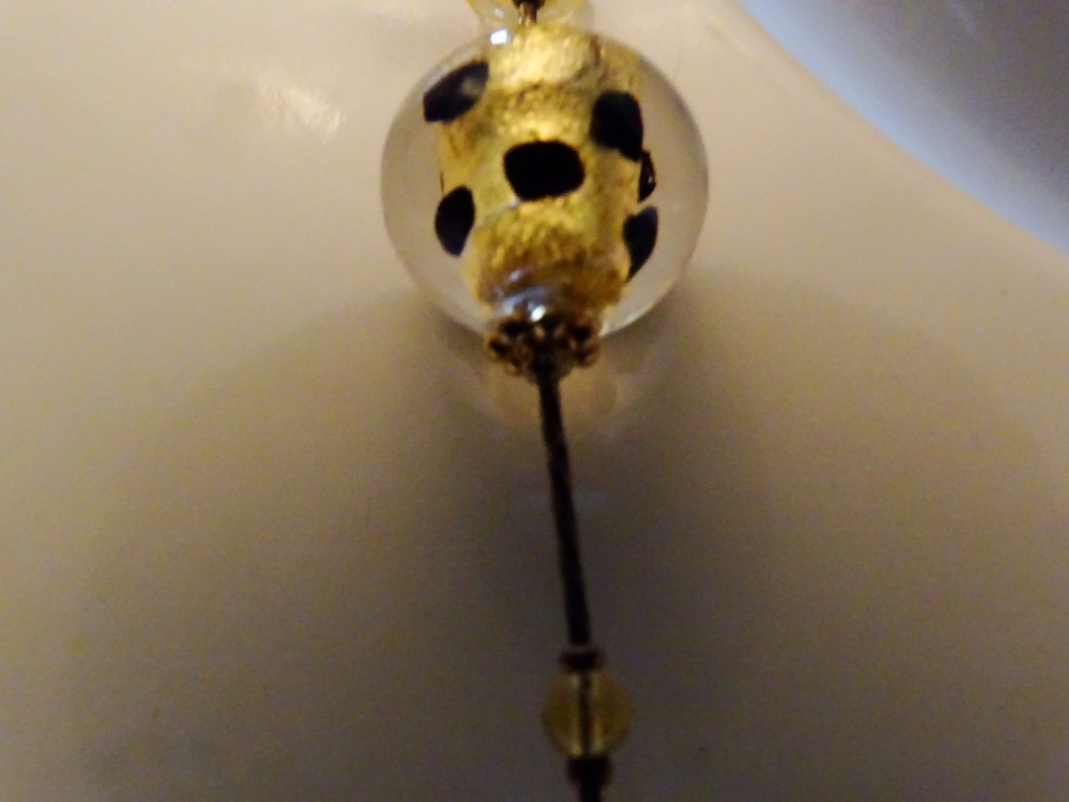 Murano Glass Necklace Black/Gold