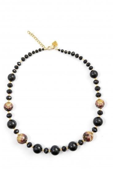 Murano Glass Necklace Short Black
