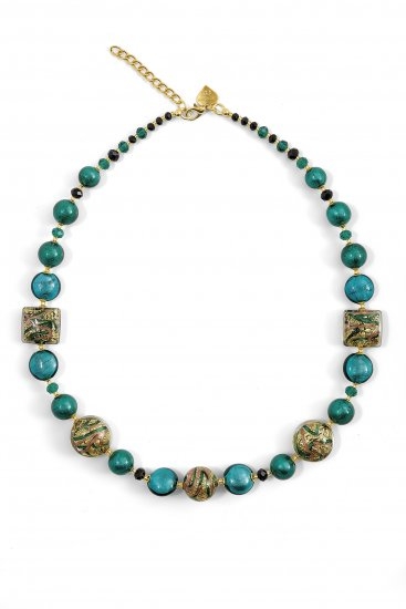 Murano Glass Necklace Turquoise/Green