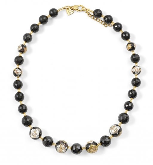 Murano Glass Necklace With Black Onyx