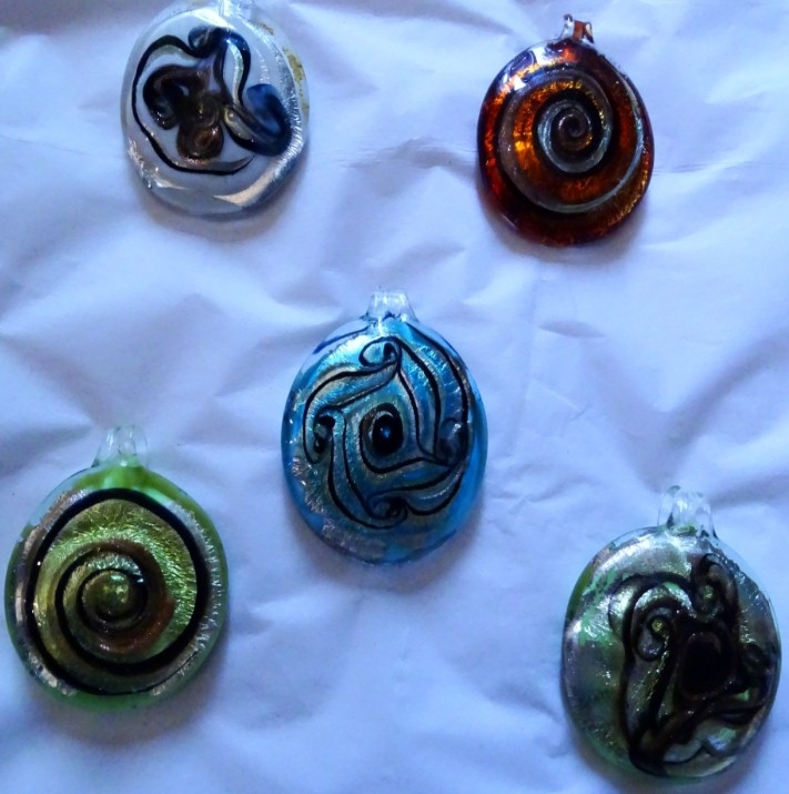 Murano Glass Designer's Pendants Colorful Assortment