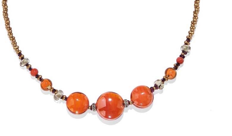 Murano Glass Necklace Orange
