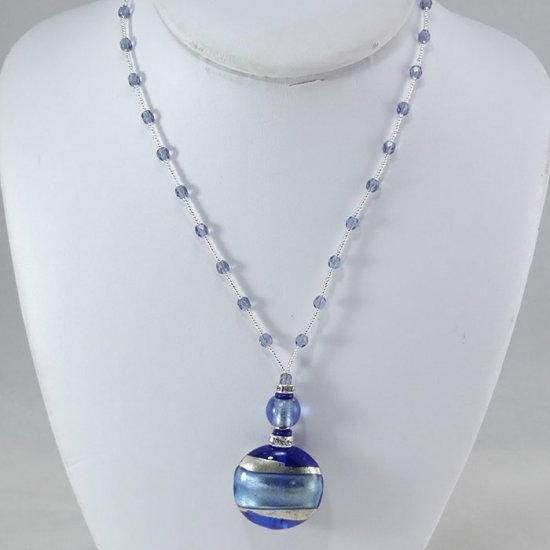 Murano Bead Necklace Blue