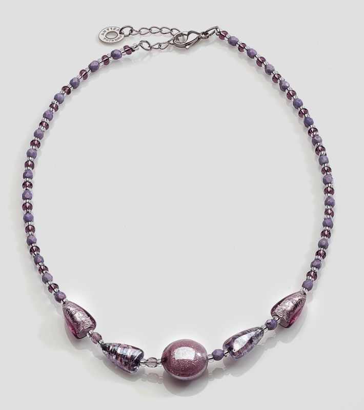 Murano Glass Necklace Purple