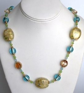 Murano Glass Necklace Turquoise