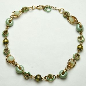 Murano Glass Necklace Short Green