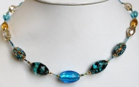 Glamor Blue Murano Necklace (Short)