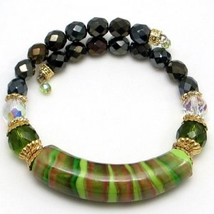 Arkadia Murano Glass Bracelet Green