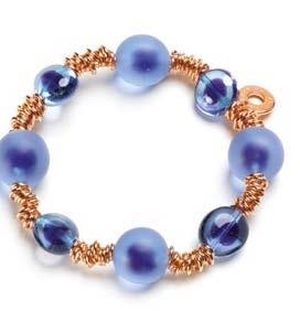 Murano Glass Bracelet Blue/Amber