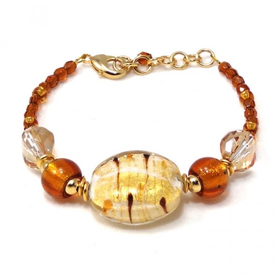 Murano Glass  Bracelet - Amber