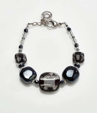 Louise Murano Glass Bracelet  Black