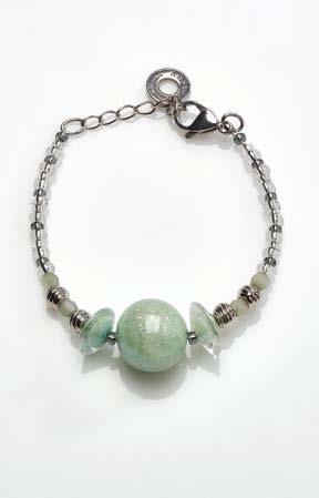 Murano Glass Bracelet Bohemia Light Green