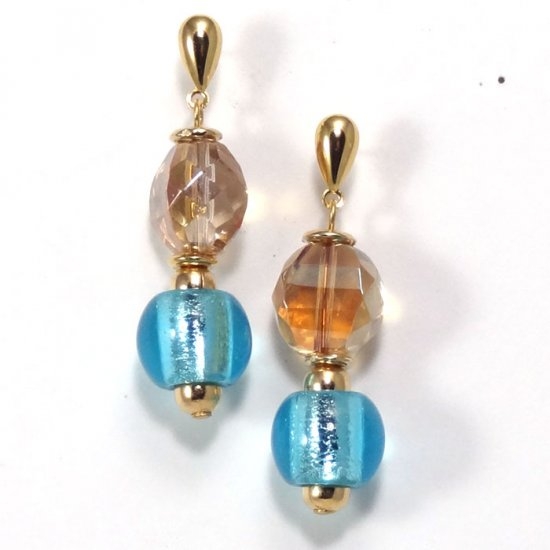 Murano Glass  Earring Turquoise