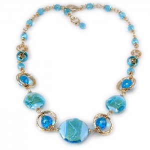Light Blue  Murano Glass Necklace