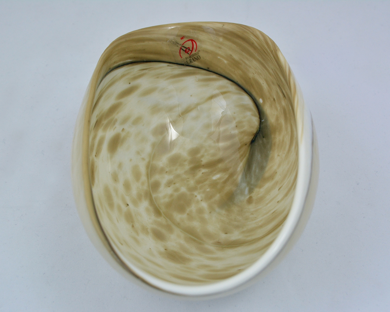 Striato Mignon folded bowl marbled Ivory