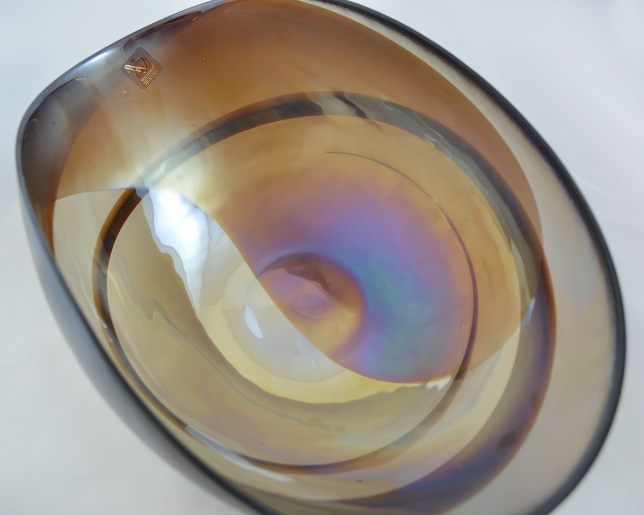 Murano Sandy bronze and mother of pearl Folded bowl