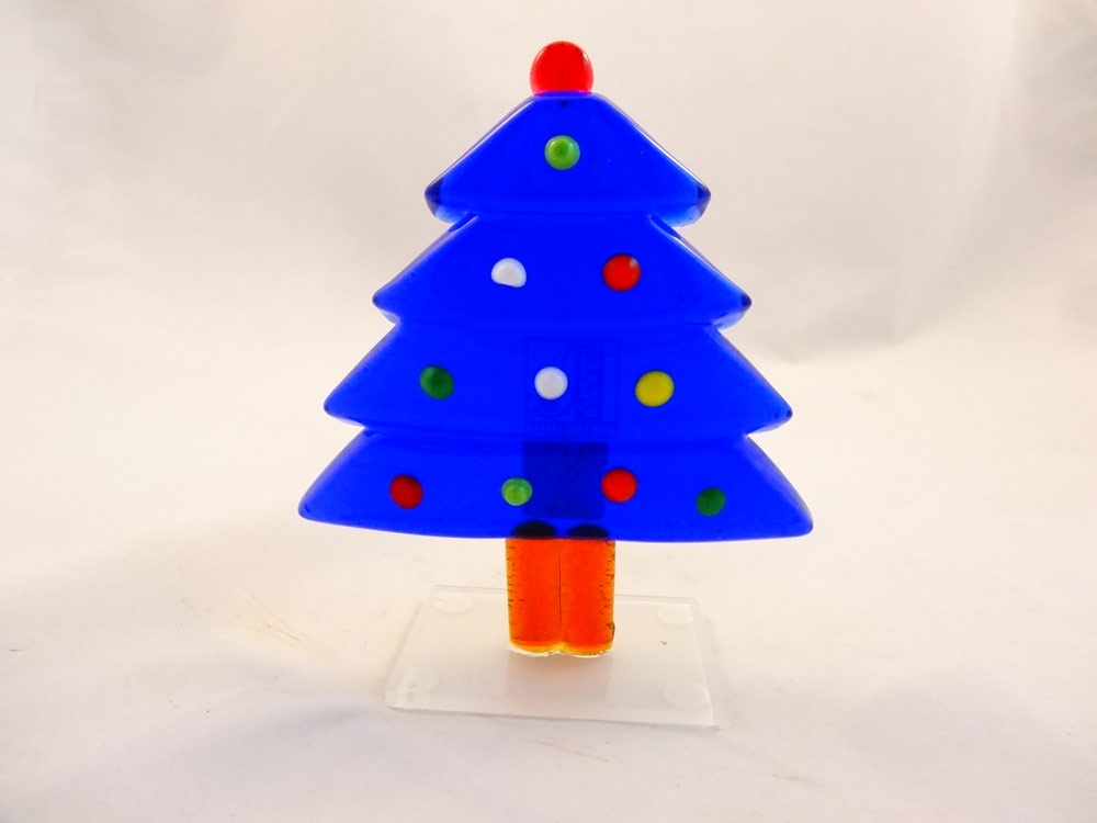 Murano Glass Royal Blue Christmas Tree