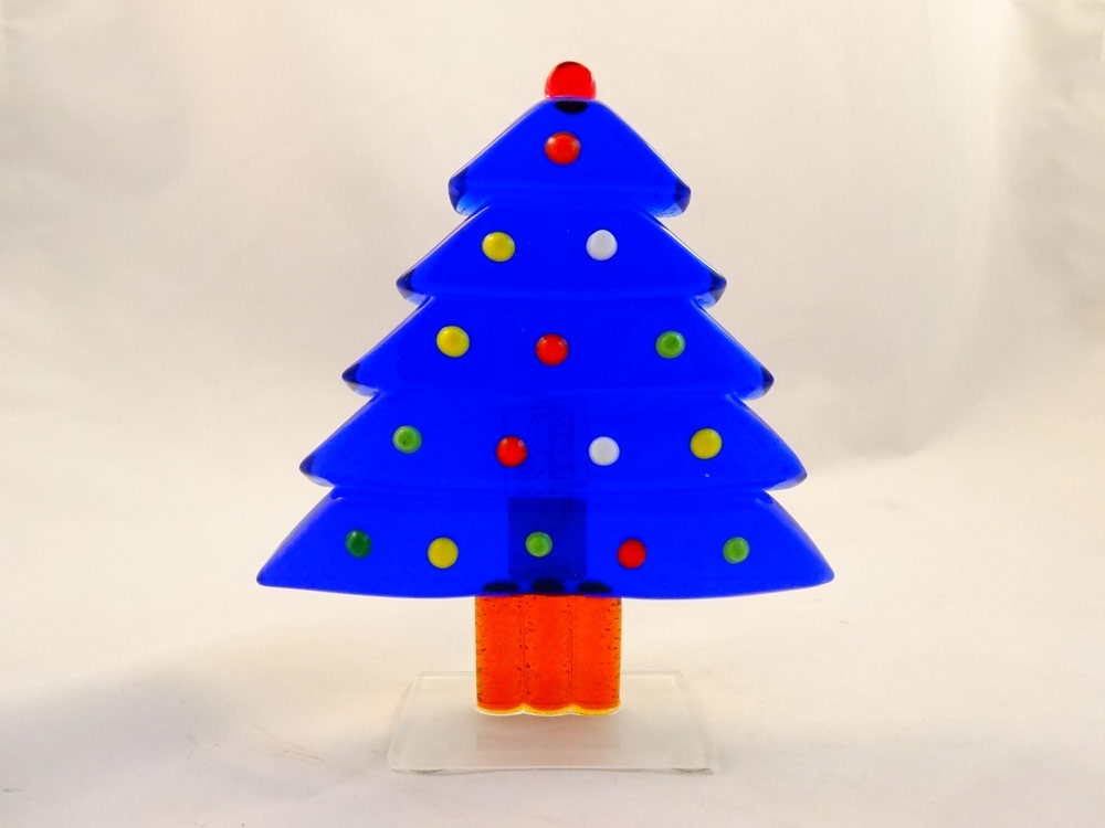 Royal Blue Bright Christmas Murano Glass Tree