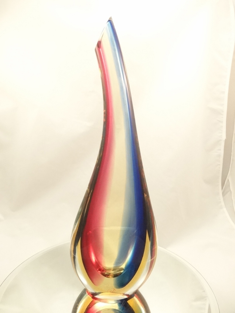 Color swirl murano glass vase