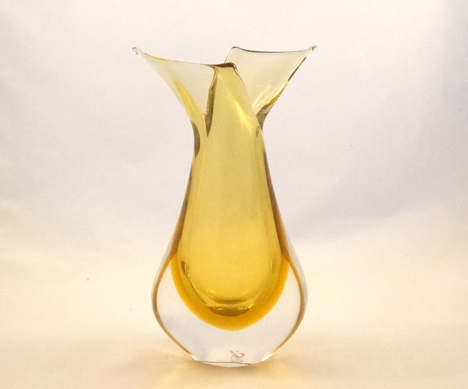 Murano Glass Gold and Crystal FiFi Vase
