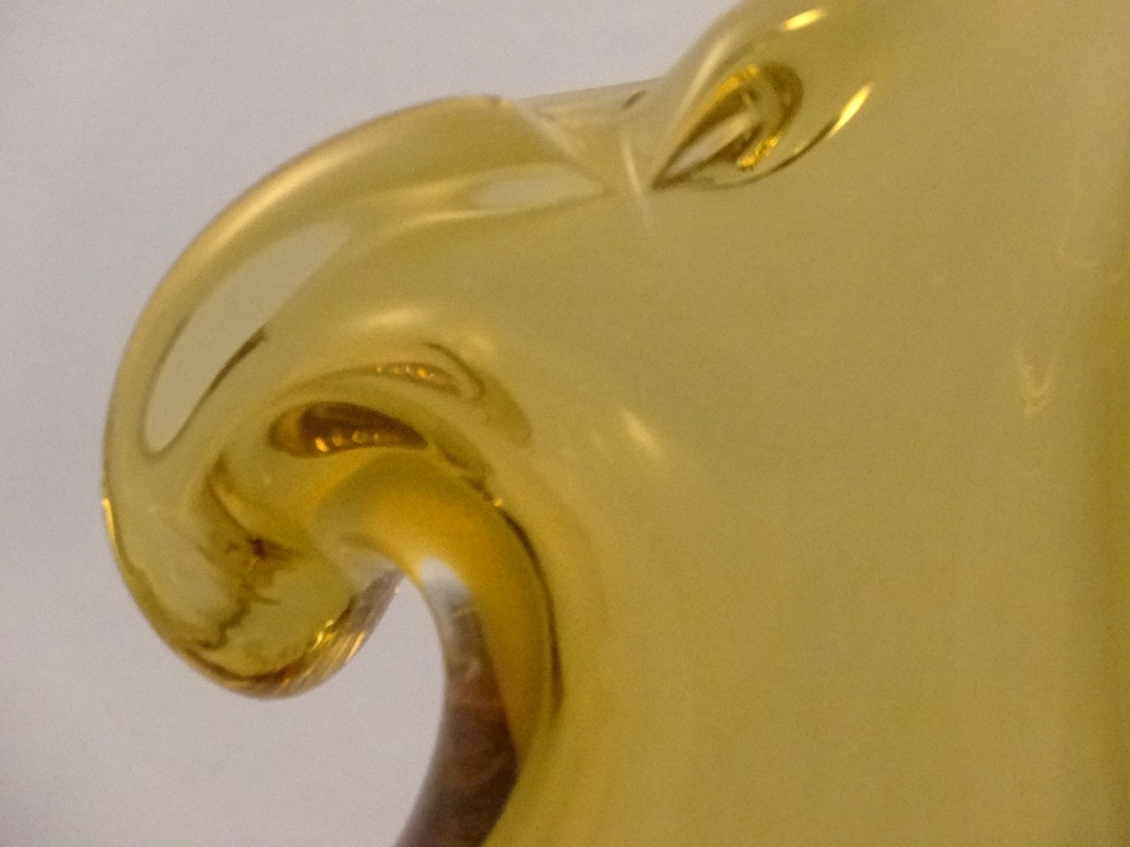 Murano Glass Gold and Crystal Mandolin Vase