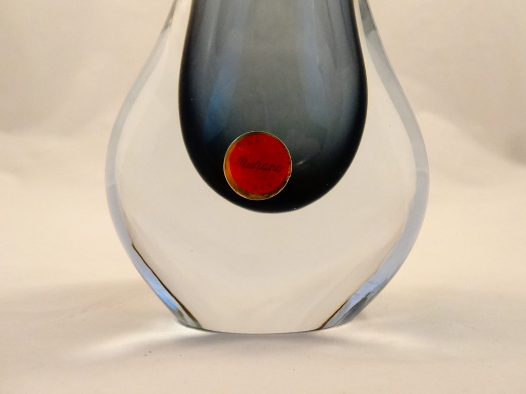 Murano Glass Smoke and Crystal Gift Vase