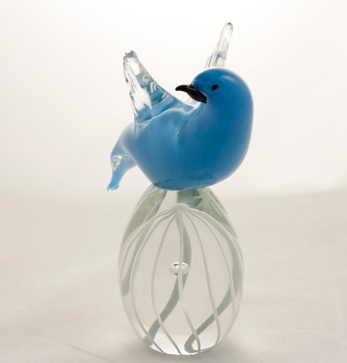 Murano Glass Blue Bird of Paradise Open wings