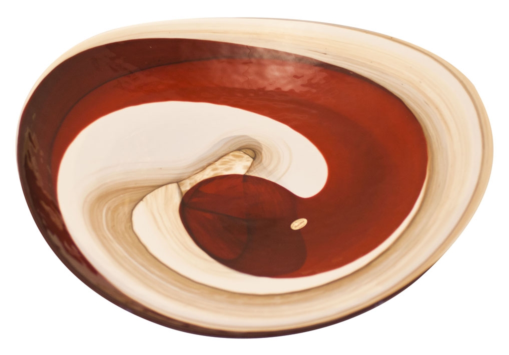 Murano Glass Red Platter Centerpiece