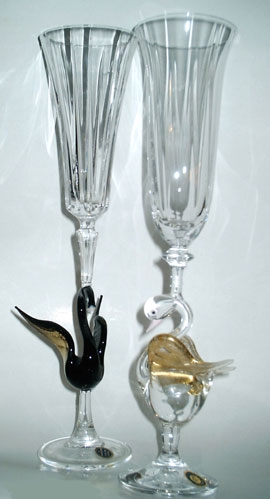 Two Swan Flute Goblet