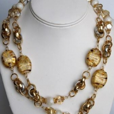 Vintage Murano glass beads Necklace - White