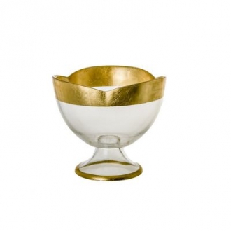 CFB116-Flower Shaped Footed Bowl Gold