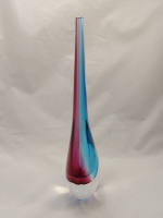 Murano Glass Vase Blue/Ruby