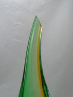 Murano Glass Vase Green/Amber