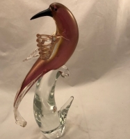 Bird Ruby/Gold Head Forward Murano Glass Bird Ruby/Gold Head Forward Murano Glass